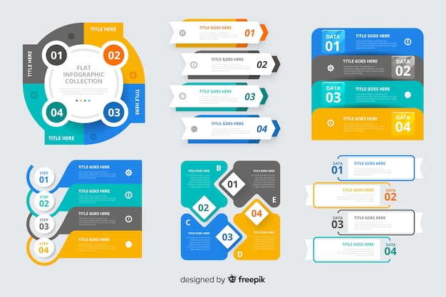 Flat infographic element set