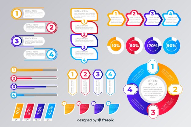 Flat infographic elements collection template