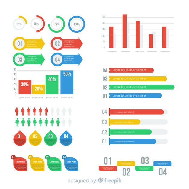 Flat infographic elements collection