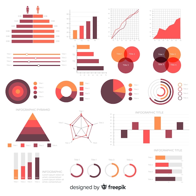 Free vector flat infographic elements collection