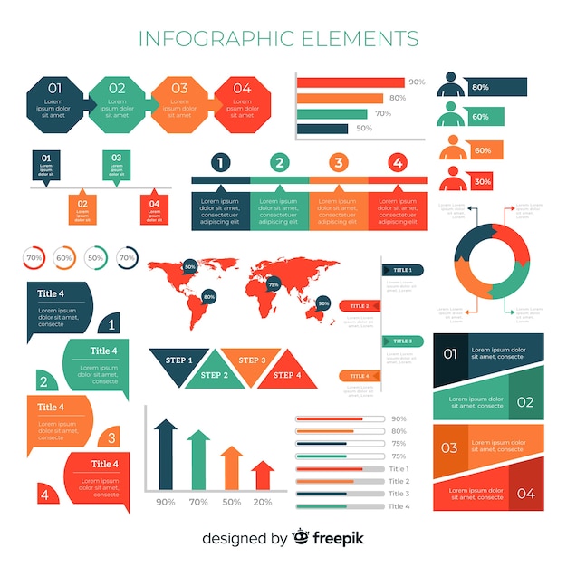 Flat infographic elements collection