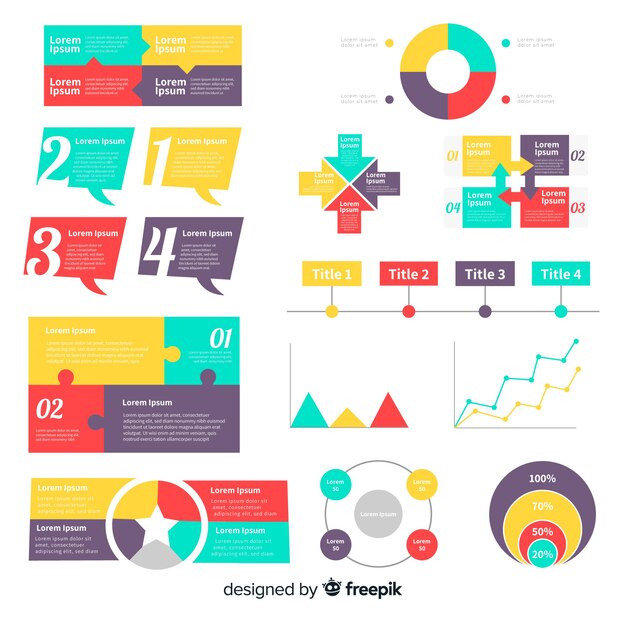 Flat infographic elements collection