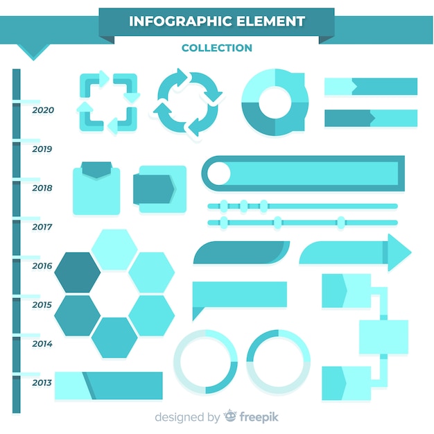 Free Vector flat infographic elements collection