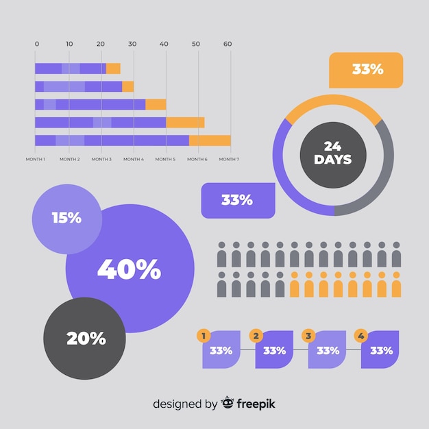 Flat infographic elements collection