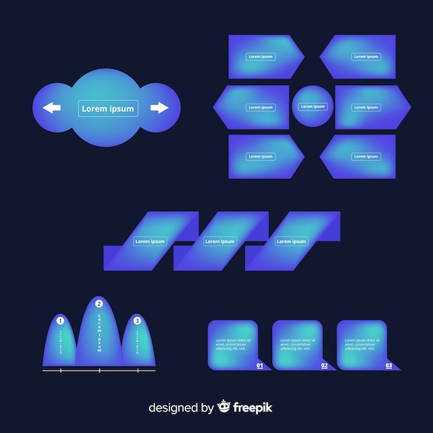 Flat infographic elements with stats collection