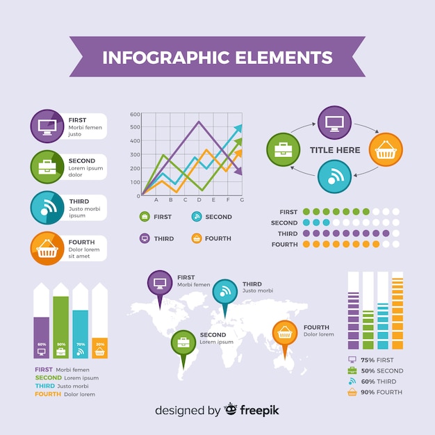 Flat infographic elements