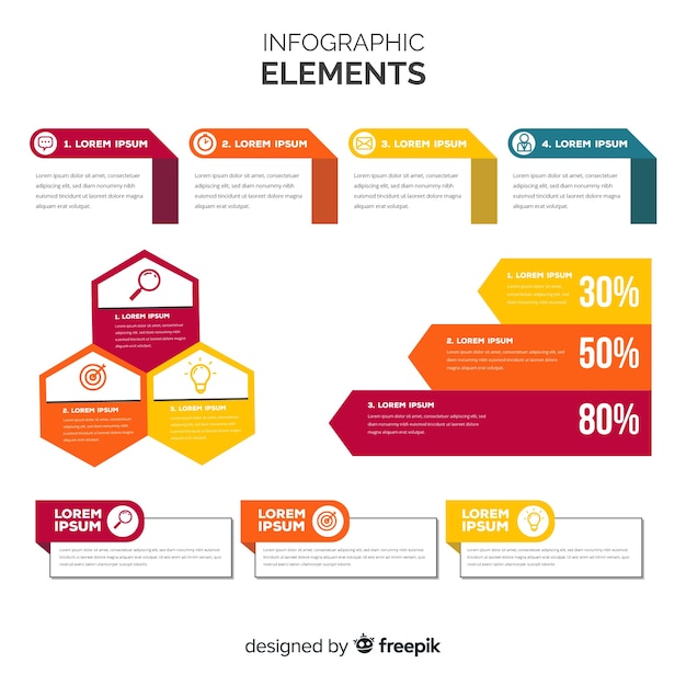 Free Vector flat infographic elements