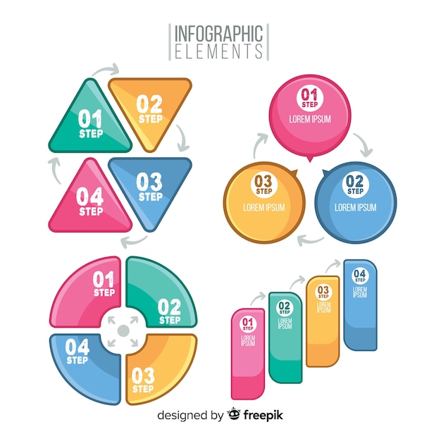 Flat infographic elements