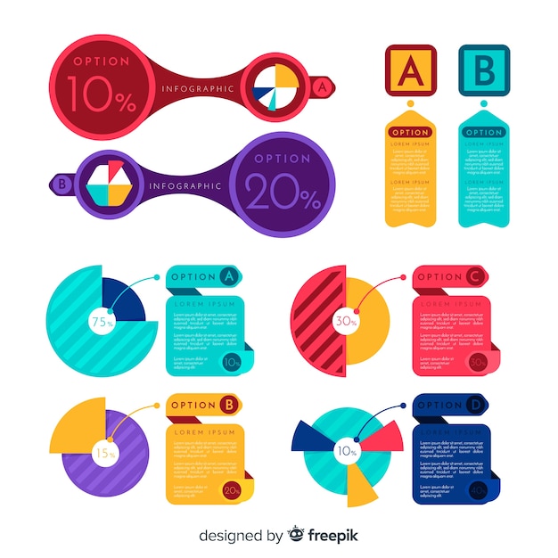 Flat infographic elements