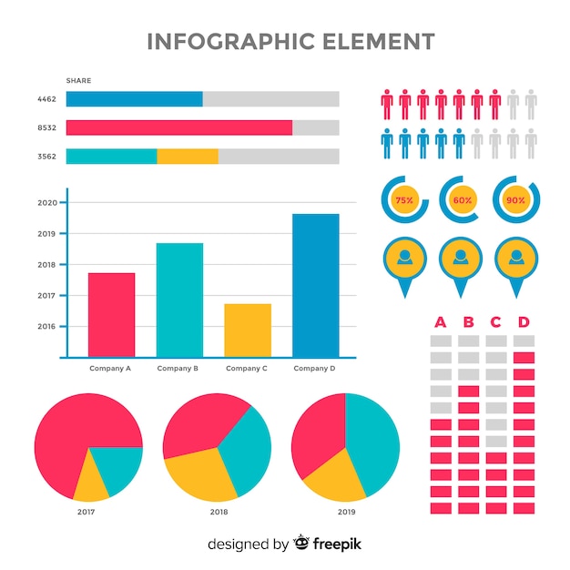 Flat infographic elements