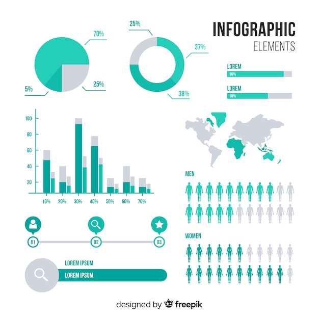 Flat infographic elements