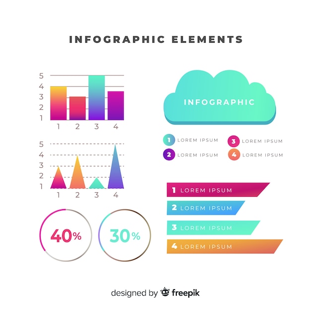 Free vector flat infographic elements