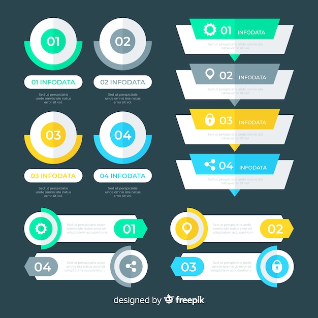 Flat infographic elements