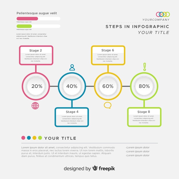 Flat infographic steps concept