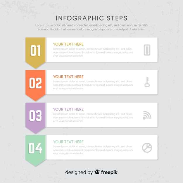 Flat infographic steps concept