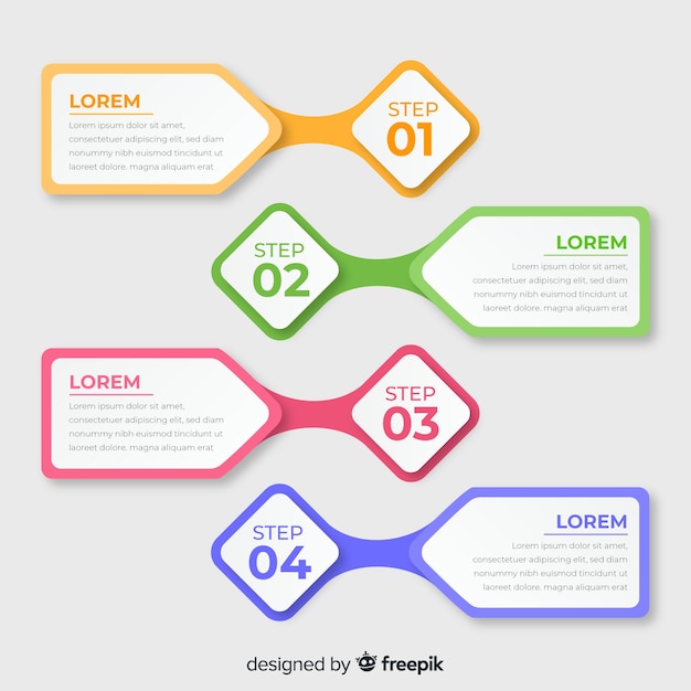 Flat infographic steps template