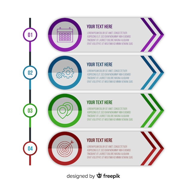 Free vector flat infographic steps