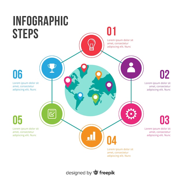 Flat infographic steps