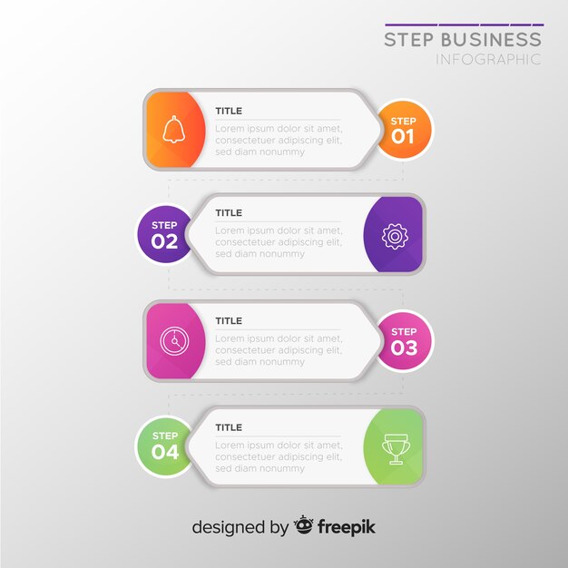 Flat infographic steps