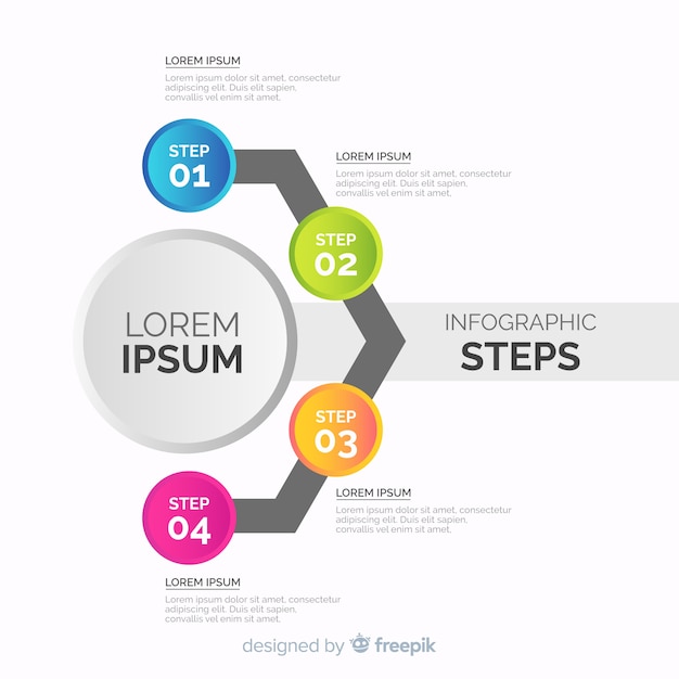 Flat infographic steps