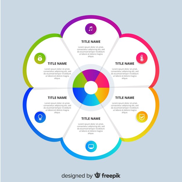 Flat infographic template background