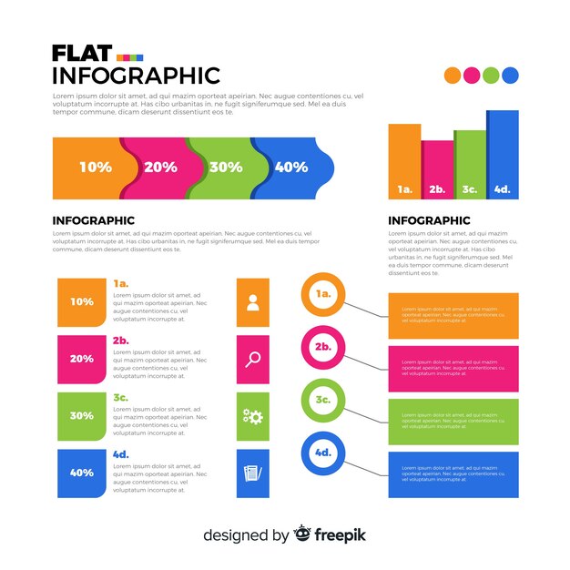 Flat infographic template background