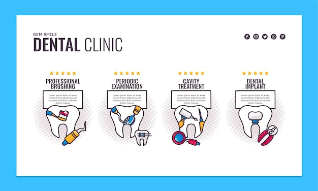 Free Vector flat infographic template for dental clinic business