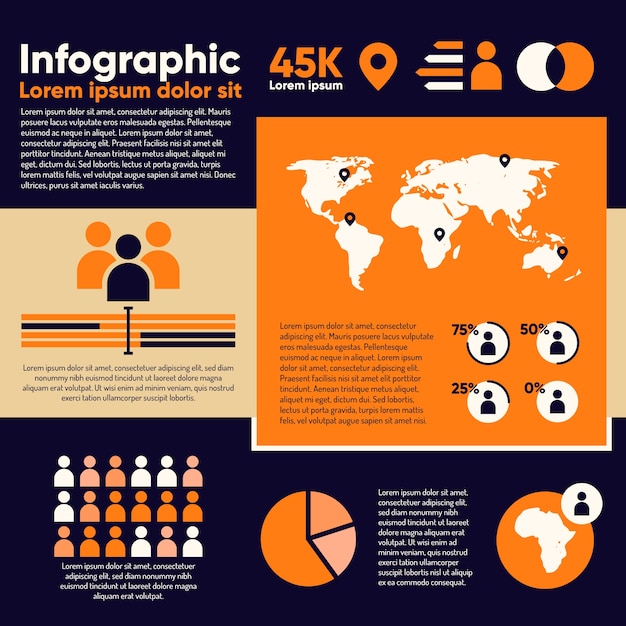 Free Vector flat infographic with data