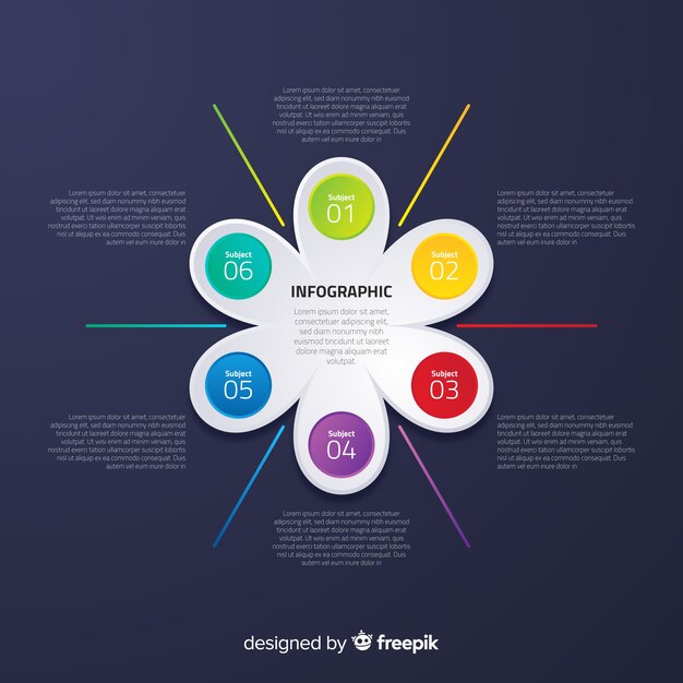 Flat infographic with gradient effect