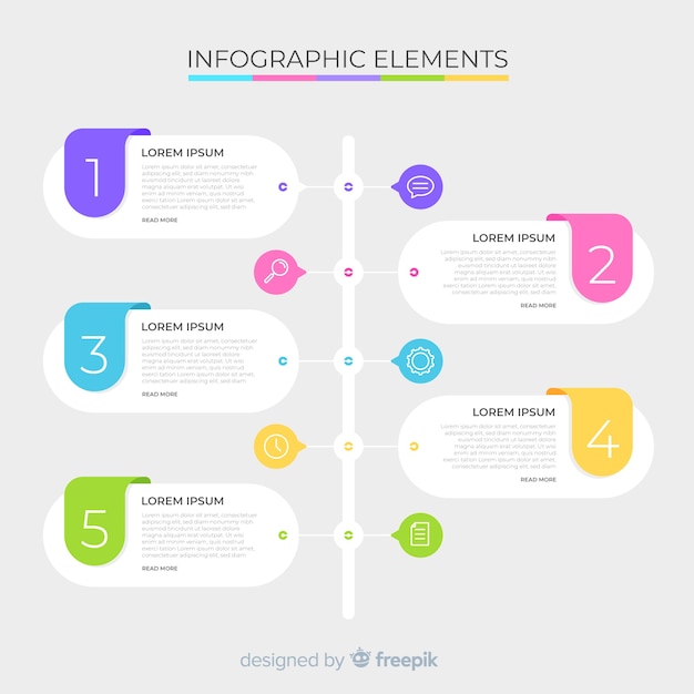 Flat infographic with steps