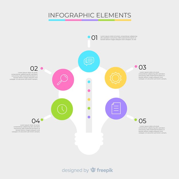 Flat infographic with steps