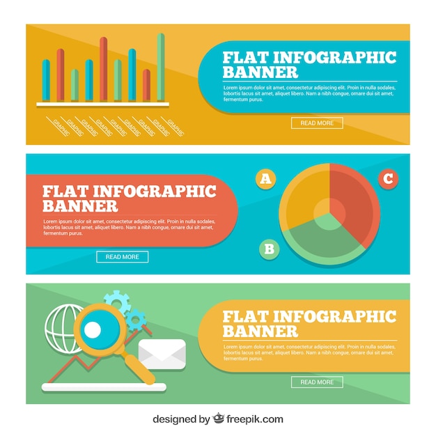 Flat infographics collection