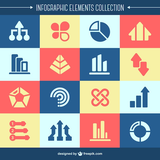 Flat infographics elements collection