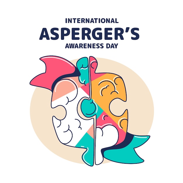 Free vector flat international asperger day background