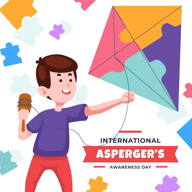 Flat international asperger day illustration