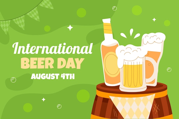 Flat international beer day background