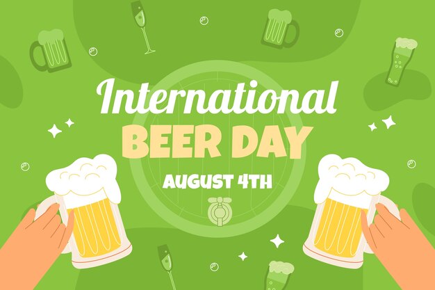 Flat international beer day background