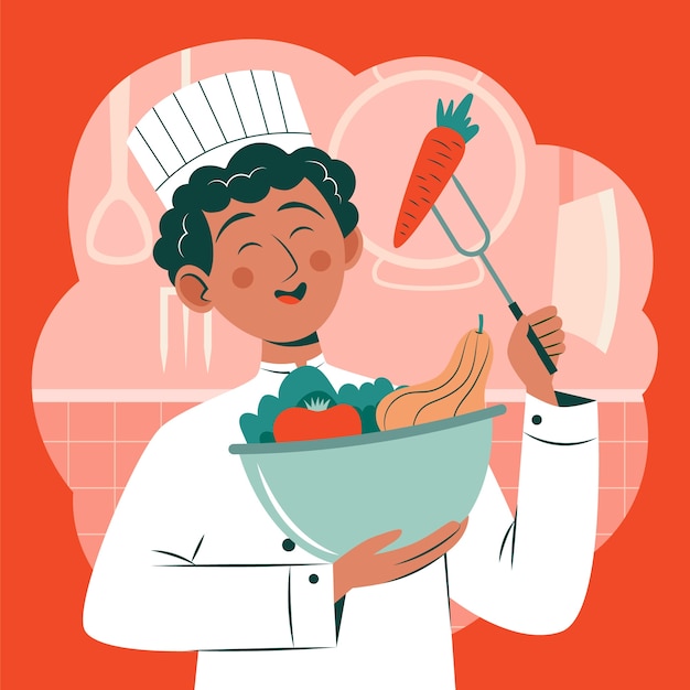 Free Vector flat international chefs day illustration