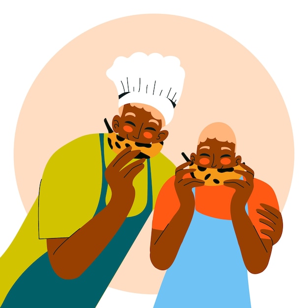 Flat international chefs day illustration