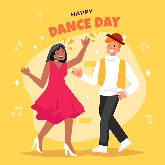 Free vector flat international dance day illustration