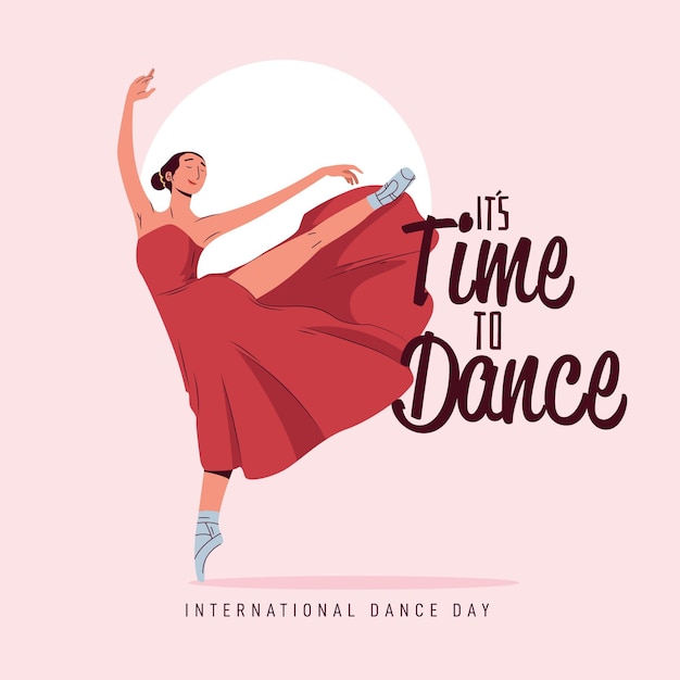 Free vector flat international dance day illustration