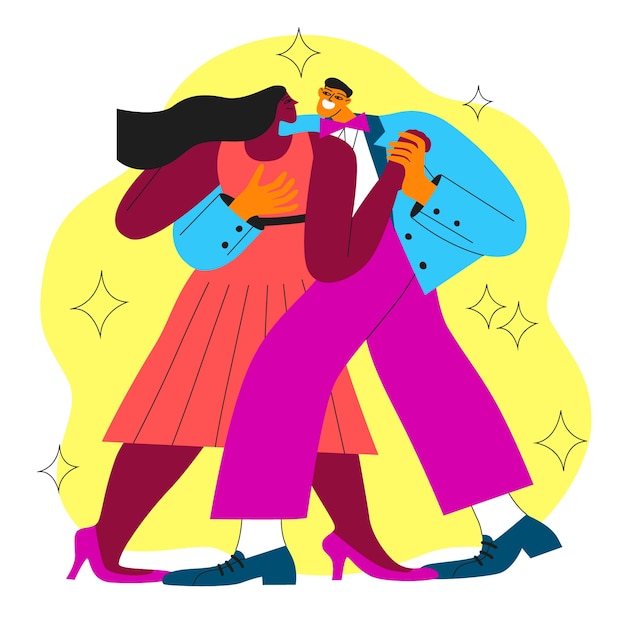 Flat international dance day illustration