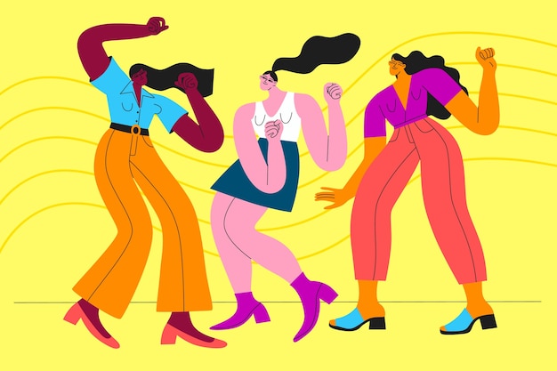 Flat international dance day illustration