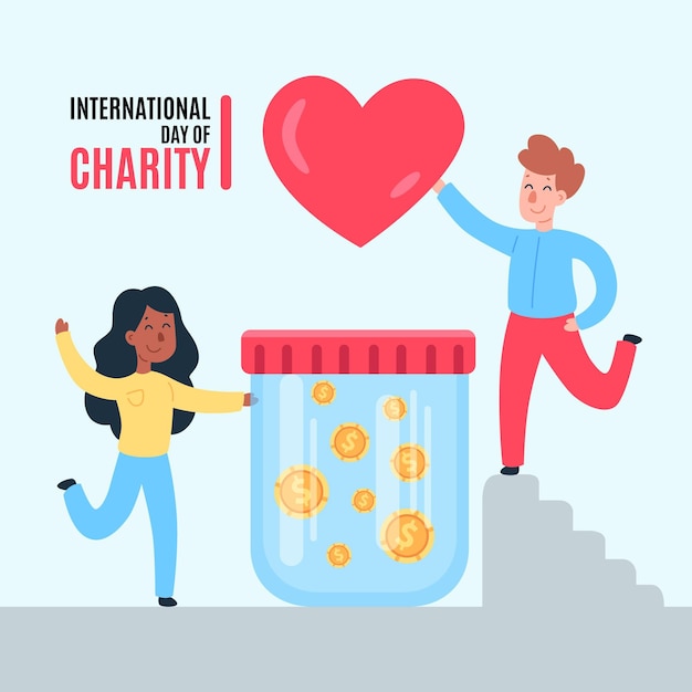 Free Vector flat international day of charity