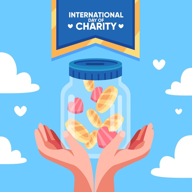 Free Vector flat international day of charity