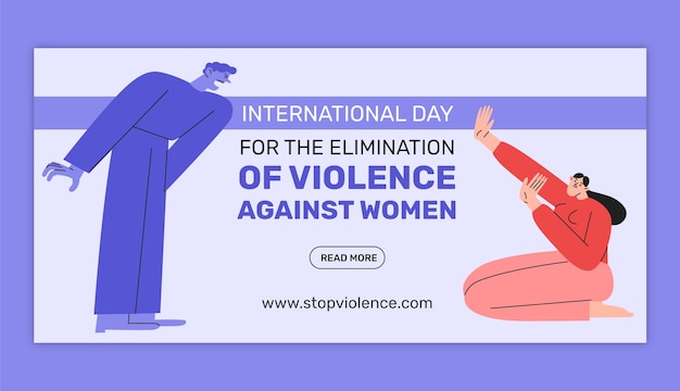 Free Vector flat international day for the elimination of violence against women horizontal banner template