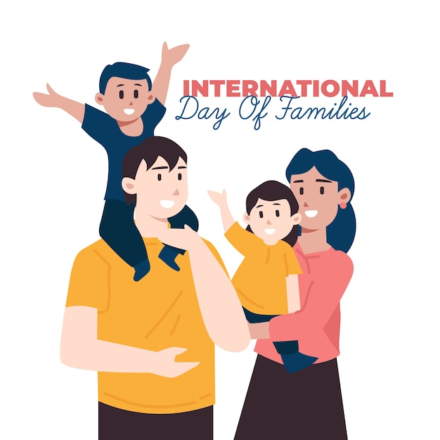 Flat international day of families illustration