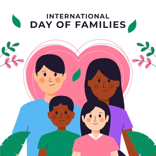 Flat international day of families illustration