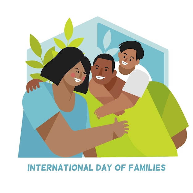 Flat international day of families illustration