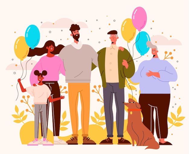 Free vector flat international day of families illustration